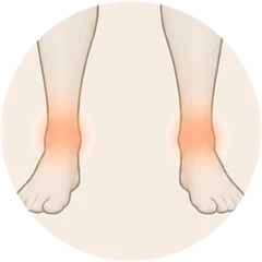 The warm area on the ankles