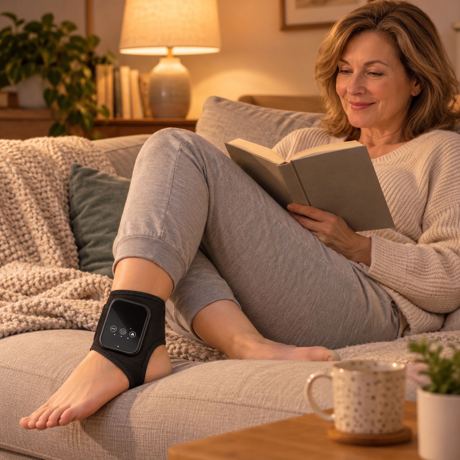 Heated Ankle & Foot Wrap: worn at home