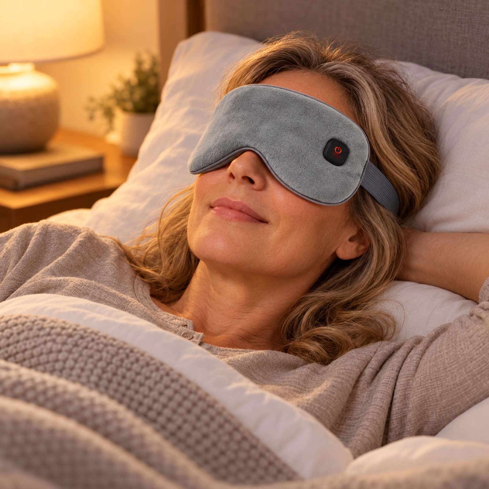 Heated Eye Mask: worn at home