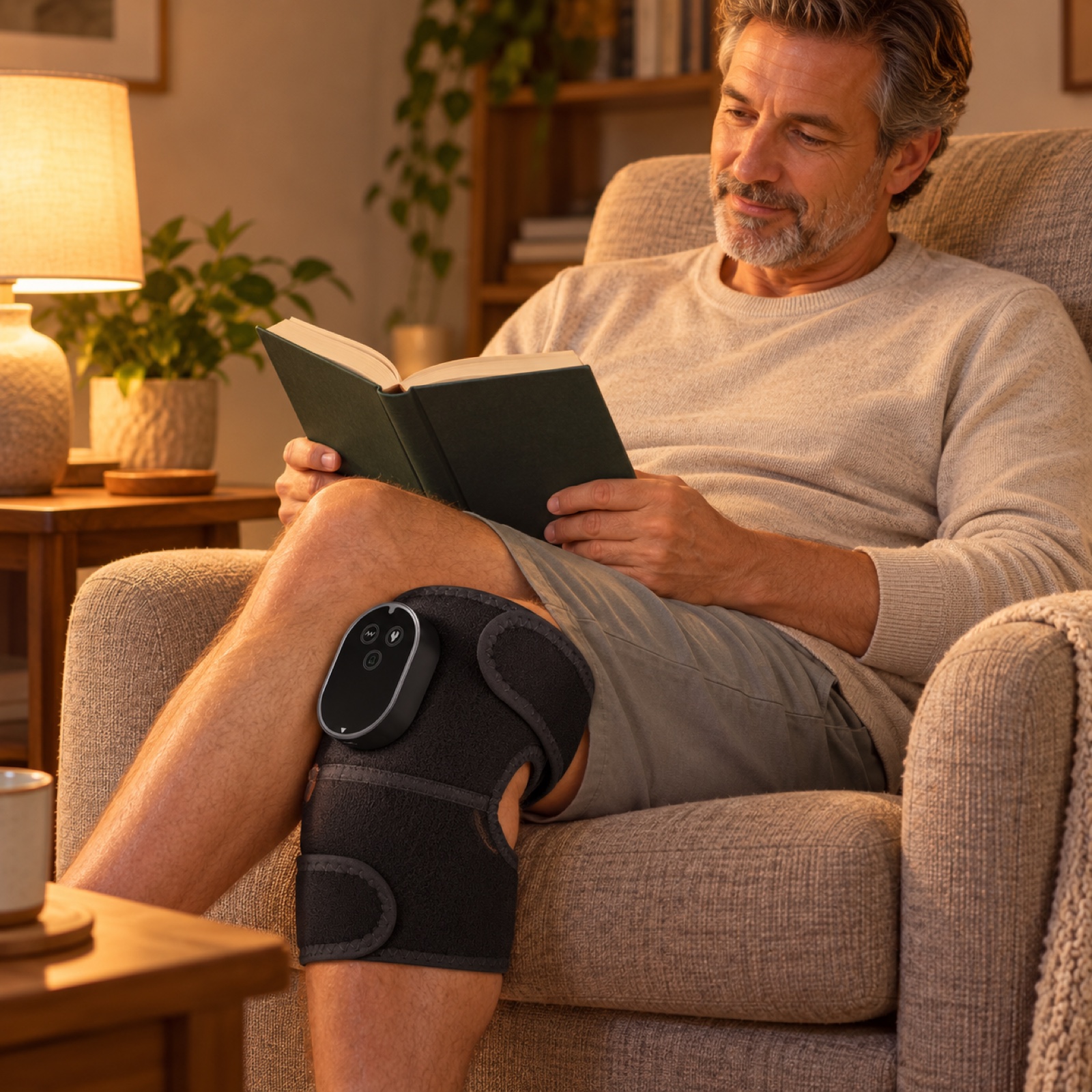 Knee Warming Wrap: worn at home